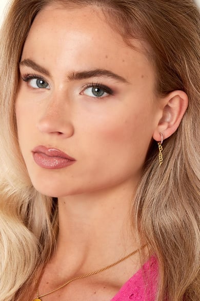 Pendientes bebé - colección #summergirls Color dorado blanco Acero inoxidable h5 Imagen2